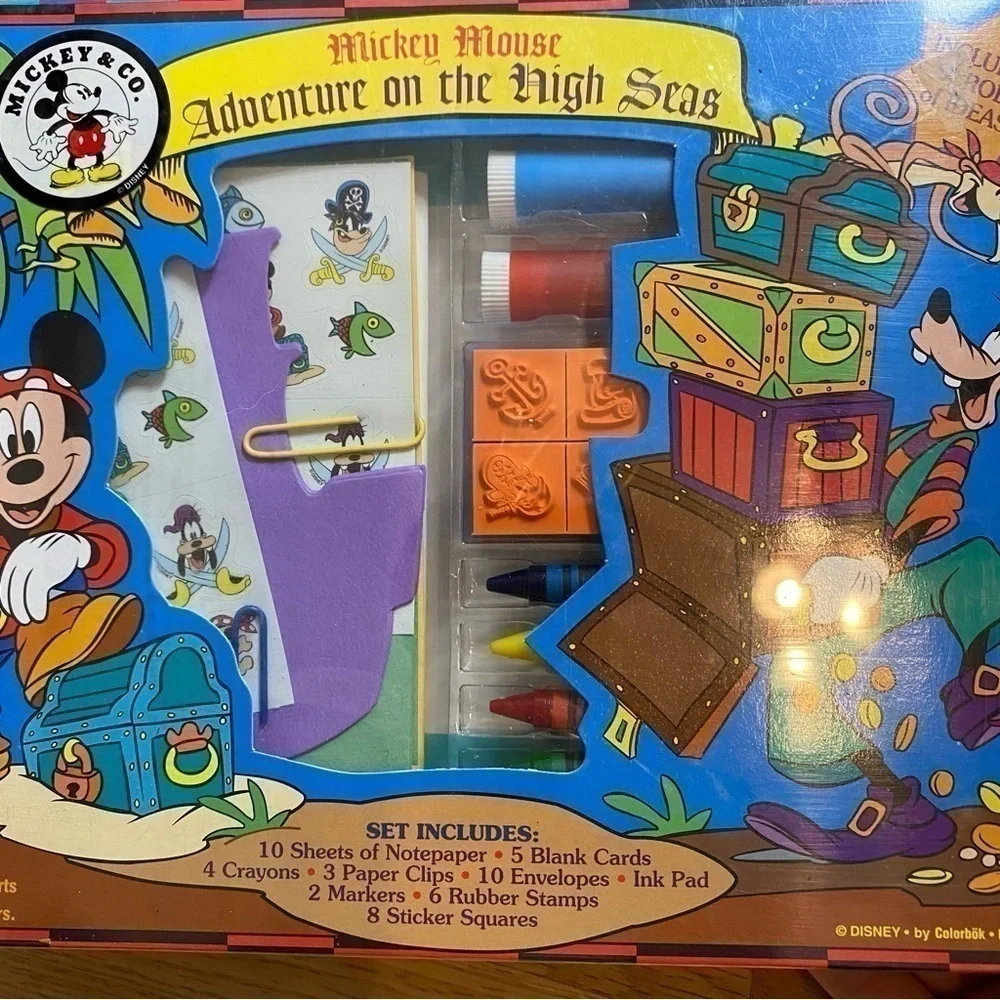 Disney Mickey Mouse Adventure on the High Seas Art Kit NEW Stamper Crayon Marker